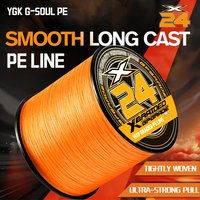 YGK X-24 Braid Fishing Line 300/500M Abrasion Resistant Braided Line,Thin Diameter Superline,Tighter Diamond Braid, Zero Stretch