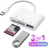 3 In 1 Card Reader USB C Adapter Connector TF Card Memory Card Reader Type C SD Card Reader For Phone Laptop Macbook iPad Camera