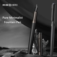 Hero Exquisite Metallic Fountain Pen, F/EF Leak-proof Iridium Nib Dual Ink Supply Mode High-end Practical Office School Supplies