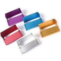 Dental Burs Drill Disinfection Block FG Bur Sterilization Holder Autoclavable Aluminium 30 Holes Dentistry Material