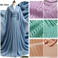 Soft Pleated Chiffon Fabric By The Meter for Clothing Hanfu Skirts Curtains Dresses DIY Sewing Decoration Background Cloth Plain