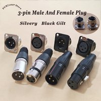 1PC 3Pin XLR Audio Cable Connector Professional Microphone Wire Male Plug Female Jack Power Adapter For Audio Equipment