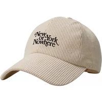 NEW YORK OR NOWHERE Corduroy Baseball Cap Hip Hop black Women's 2024 Men's