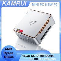 KAMRUI Mini PC 16GB SO-DIMM DDR4 512 M.2 2280 SSD AMD Ryzen R2544 up to 3.7GHz HDMI+DP1.4 Dual 4K UHD WiFi5 Desktop Micro PC