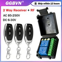 433MHz RF Wireless Remote Control Switch 6-30V 85-250V 2CH Relay Receiver For Door Electromagnetic lock Motors Lighting DIY etc
