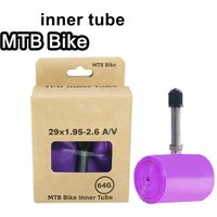1Pc For TPU Mountain Bike Inner Tube 29 27.5 26 Inch 1.9-2.5 Ultralight 64g High Pressure AV Valve For Rim And Disc Brake Purple