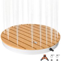 Portable Garden Shower With Foot Pedal, 4.5M Adjustable Rainfall Spray, Anti-Slip Base, Durable WPC For Patio Pool & Camping