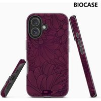 Burgundy Petal Phone Case for Magnetic Phone Case for IPhone 17 16 15 14 13 Pro Max Plus Single Double-layer Tough Case