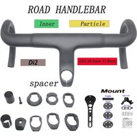 AliExpress NONE OD2 Carbon Road Bicycle Handlebar with Integrated Stem Full Internal Routing 28.6mm/31.8mm Fork Di2 Bike Mount New