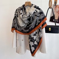 125*125cm Large Shawl Beach Wraps For Women Spring Luxury Printed Square Scarf Breathable Scarves Bandanas Elegant Hijab