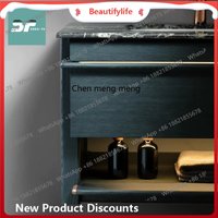 B67 Green luxury stone bathroom cabinet combination bathroom wash sink washbasin solid wood paint