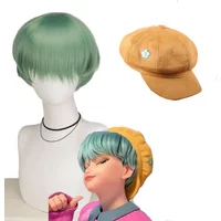 Saja Boys Baby Cosplay Wig Yellow Beret Hat KPop Demon Hunters Synthetic Short Wig Men Women Halloween Party Carnival Props