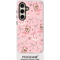 Fcicicase Phone Case For Samsung Galaxy A56 A 56 A36 A16 5G A26 Bow Knot Boots Print TPU Double-layer Acrylic Matte Cover