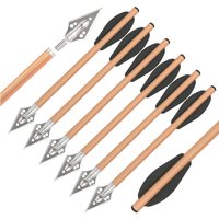 24X 6.3" Mini Bow Bolt Aluminum Plastic Vanes Arrow Screw Arrowhead Archery Bow Crossbow Shooting Hunting Target 50-80lbs