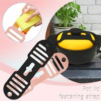 New Silicone Pot Lid Fixing Strap Heat-Resistant Splash-Proof Elastic Band Reusable Lid Latch Strap Tableware Tool