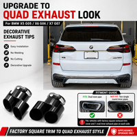 Embouts d'échappement quadruples à clipser pour BMW X5 G05 X6 G06 X7 G07 en acier inoxydable, sans soudure, 1 paire