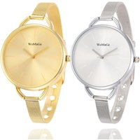 Luxury Fashion Gold Silver Watches Women Dress Quartz Wristwatches Ladies Stainless Steel Bracelet Wristwatch Female Clock