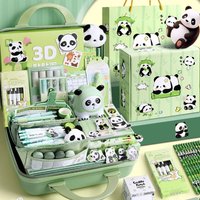 New Student Gift Panda Stationery Set Stickers Pencil Case Stationery Gift Pack Learning Supplies Handbag Ruler Set