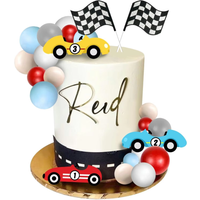 Racing Cake Toppers Race Car Birthday Cake Decorations for Racing Car Checkered Flag Birthday Anniversary Party Supplies
