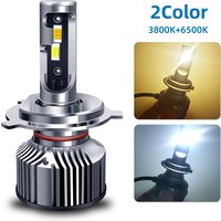 DiReal M9S H7 led car light H1 H8 H3 H11 9005 9006 H4 LED 2 color changing headlight fog light 3000K/3800K 6500K car light 2pcs