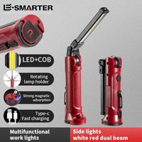 COB LED Work Light Rechargeable Folding Flashlight Outdoor Camping Car Repair Lighting Portable Lamps with Magnetic Hanging Hook