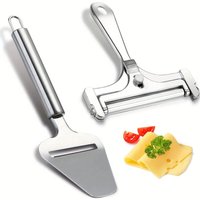 Stainless Steel Wire Cheese Slicer Cheese Planer Tool Adjustable Thickness Cutter Soft Semi-Hard Hard Cheeses Kitchen Cook Tool