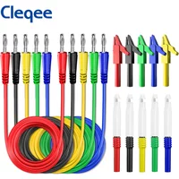 Cleqee Series Multimeter Test Leads Kit 4mm Banana Plug Safety Piercing Probe Needle Alligator Clips Automotive Tool Set