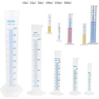 1pcs 10/25/50/100/250/500ml Plastic Measuring Cylinder Lab Graduated Cylinder Chemistry Lab Standard Measurement Cup