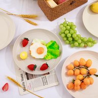 4pcs Unbreakable Plastic Dinner Plates BPA Free Reusable Dishwasher & Microwave Safe Plates for Kitchen Lunch Party Outdoor