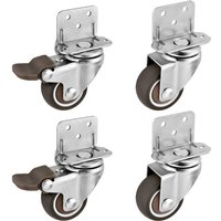 4Pcs L Type Furniture Casters Heavy Duty Soft Rubber Mute Caster Wheels Trolley Baby Crib Bed Universal Side Mounted Wheels