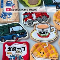 Thickened Coral Fleece Hand Towels Hong Kong Style Cute Cartoon Car Design Kitchen Small Towels Absorbent Soft Household Tools