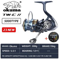 Okuma's new spinning wheel fishing wheel, with a braking force of 15kg. Delivery of fishing line gifts