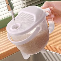 Rice Washing Bowl Kitchen Colander Strainer with Lid Vegetable Fruit Washer for Home Kitchen Hotel Restaurant Cooking Tool