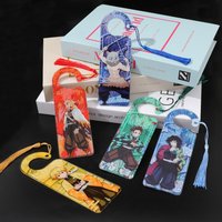 Anime Demon Bookmark Tanjiro Hashira Acrylic Bookmarks for Readers Students Anime Fans Book Lovers Reading Accessories
