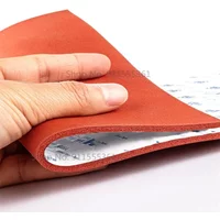 1/2/3/4/5mm Adhesive Silione Foam Rubber Sheet 250*250mm Closed Cell Silicon Sponge High Temps Resist Red Mat