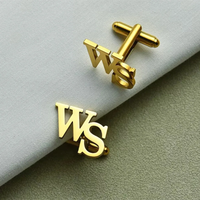 WOUWU Custom Name Cufflinks for Men Stainless Steel Personalized Letters Buttons Shirt Jewelry Groom Best Man Wedding Gifts