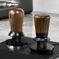 ZIRKUS Espresso Wooden Coffee Tamper, Calibrated Tamper, Self-leveling Tamper, Coffee Walnut Tamper Spring Loaded Fit 51/54/58mm