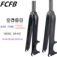 bike 3K Carbon Fork Folding BMX Bike Fork Bicycle Front Forks 14 16 18 20 22"inch Steerer Tube 1-1/8 inch V& Disc Brake