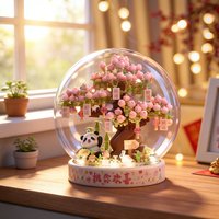 Handmade DIY Building Block Flower Decorations Birthday Gifts for Girls Premium Sensation Miniature Assemble Magnetic Tiles