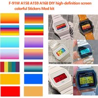 For Casio F-91W A158 A159 A168 display screen stickers DIY high-definition screen colorful Stickers f91 screen color film modify