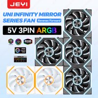 JEYI Block Fan Hydro Bearing Fan 30dB(A) 120MM ARGB Chassis PC Fan PWM Cooling Wireless Splicing Forward/Reverse Blade Cool Fan
