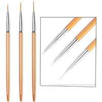 3Pcs Nail Art Liner Brushes French Stripe 3D Tips Line Stripes DIY Drawing Pen UV Gel Brushes Painting Manicure Nail Tool Sets