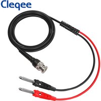 Cleqee P1008A BNC To Dual 4MM Stackable Banana Plug Test Lead Probe BNC Cable for Oscilloscope Signal generator 120CM