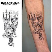 Poseidon's Wrath Temporary Tattoo,Lasts To 15 Days New Technology Magic Waterproof Semi Permanent Sticker