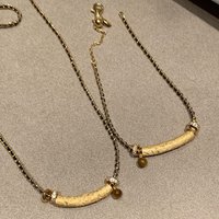 Vintage Sparkling Curved Tiger Eye Round bead Necklace Bracelets for women Chinese Style Black Rope Chain Retro Jewelry Sets