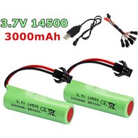 3.7V 3000mAh 14500 Li-ion Battery with SM-Charger for RS 911 Car SG204PRO SU7/8067/DK-087 High-speed Drift RC Vehicle Battery