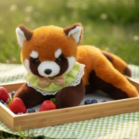 36/43cm Prone Position Red Panda Plush Toy Stuffed Realistic Red Panda Doll Kid Toys Christmas Birthday Gifts