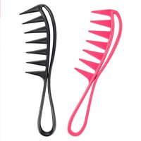 Wide Tooth Comb Large Row Combs Thick Knotting Curls Curly Wet Wigs Hair Stylist Comb Anti-slip Teeth Hook Handle Hairstyle Set