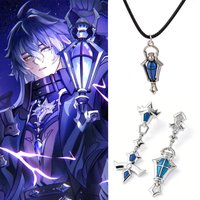 Game Genshin Impact Lightkeepers Flins Pendant Necklace Kyryll Chudomirovich Flins Earrings Cosplay Jewelry Accessories Gifts