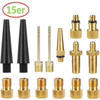NEW 15pcs Copper Bicycle Valve Adapter Set Bike Tire Pump Adapter Kit Inflator Pump Accessory Valve adapter SV AV DV